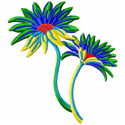 Flowers And Tree Embroidery Design 2